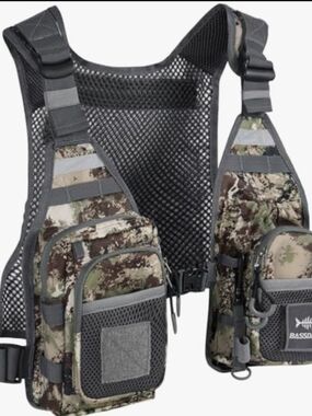 Camouflage Tactical Fishing Vest - Grey/Camo